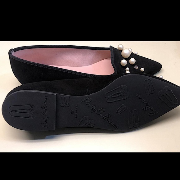 PRETTY BALLERINAS Swarovski crystals, black leather, new - Picture 4 of 5